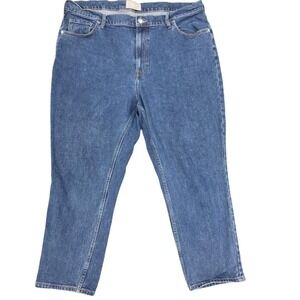 Everlane Cheeky‎ Jean Womens 35 Crop High Rise Denim Organic Cotton Blue Jeans